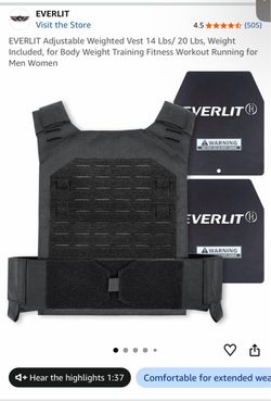 EVERLIT Adjustable Weighted Vest with Plates