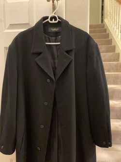 Men's Black Wool COAT - Size:XL - Bachrach Brand