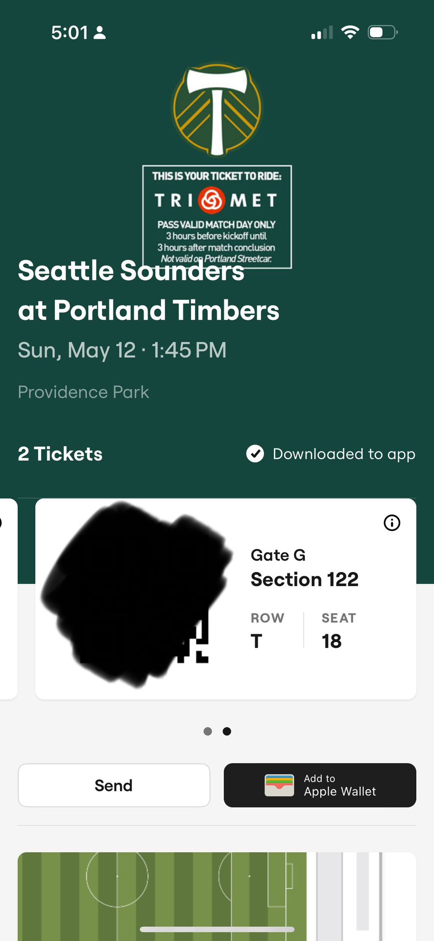 Timbers V sounders Section 122 - 2 Tickets