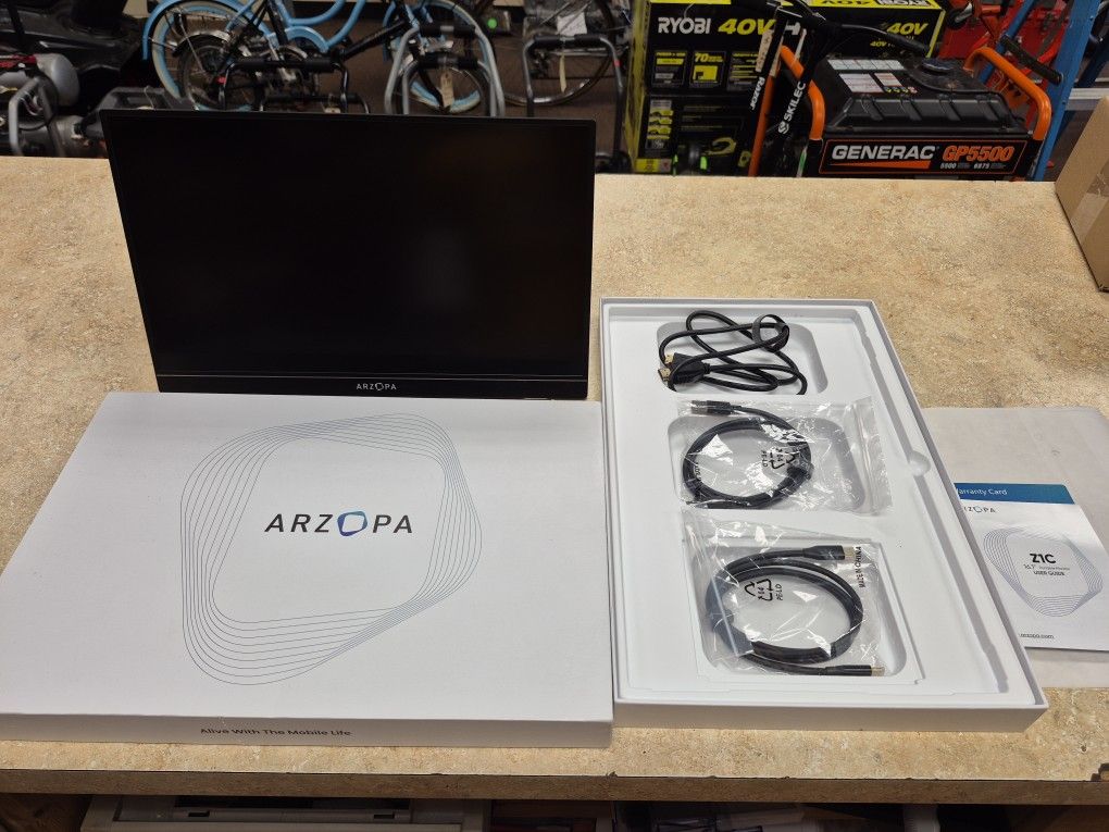 Arzopa Z1C Portable 16" Monitor With HDMI And Power Cables