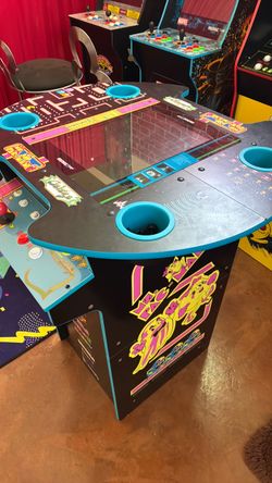 Arcade 1up ms Pac-Man galaga video game bar stool set up