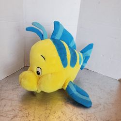 Disney Little Mermaid Flounder Plush Yellow Fish Walt Disney World Stuffed Animal