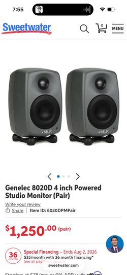 Genelec 8020D 4 inch Powered Studio Monitor