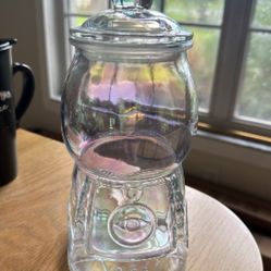 •Target  Bullseye 🎯Gumball Jar•Glass W/lid•Iridescent Gumball Jar•