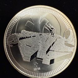 2021 Niue 1 oz Silver Official Star Wars Millennium Falcon Coin With Tonning