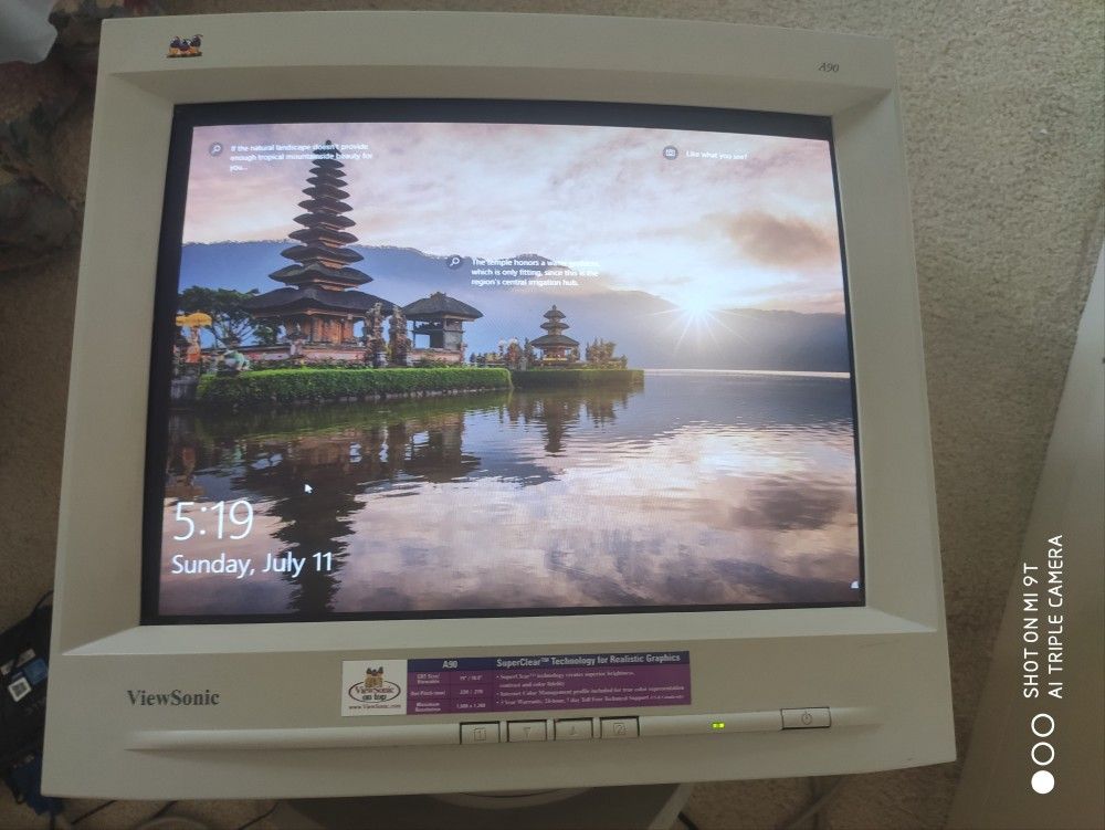 19" ViewSonic A90 Crt Monitor Mint