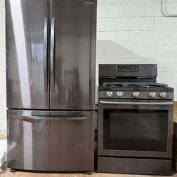 Samsung Black Stainless Steel Set – Fridge + Stove