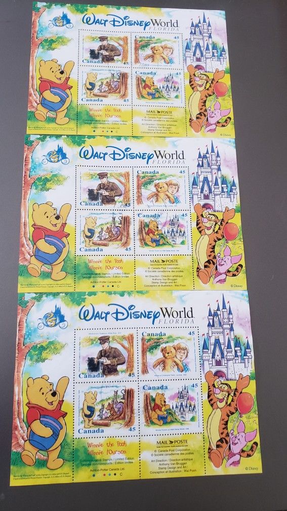 Disney World CANADA Postage Stamps - Used