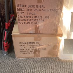 Kids Small Drum Set 3 Piece 12” Bass Bateria With Seat 