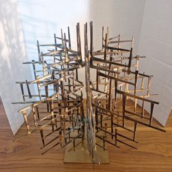 Vintage Welded Cut Nail Table Sculpture.O