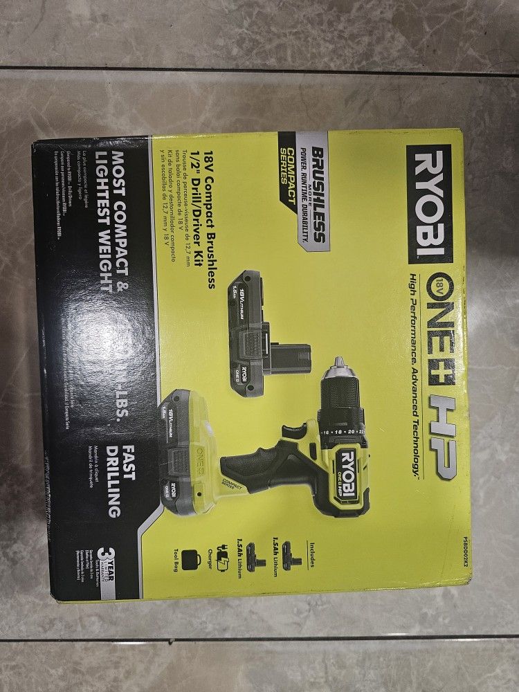 RYOBI One + HP 18V Compact Brushless Drill Driver Kit