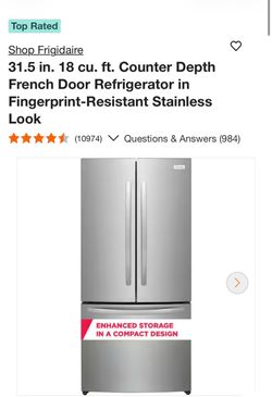 31.5 in. & 18 cu. ft. Counter Depth Frigidaire French Door Refrigerator