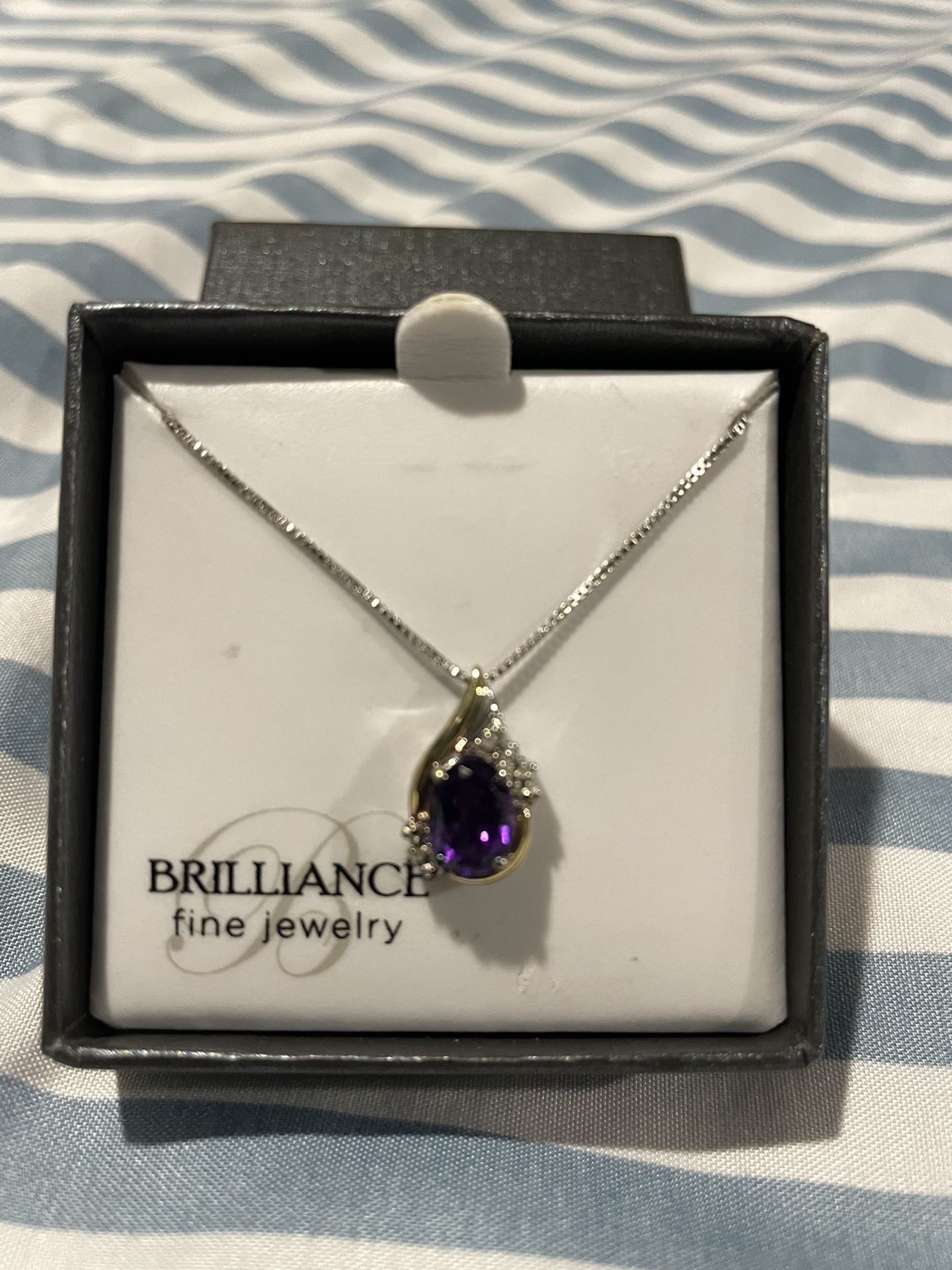 Amethyst Pendant With Chain
