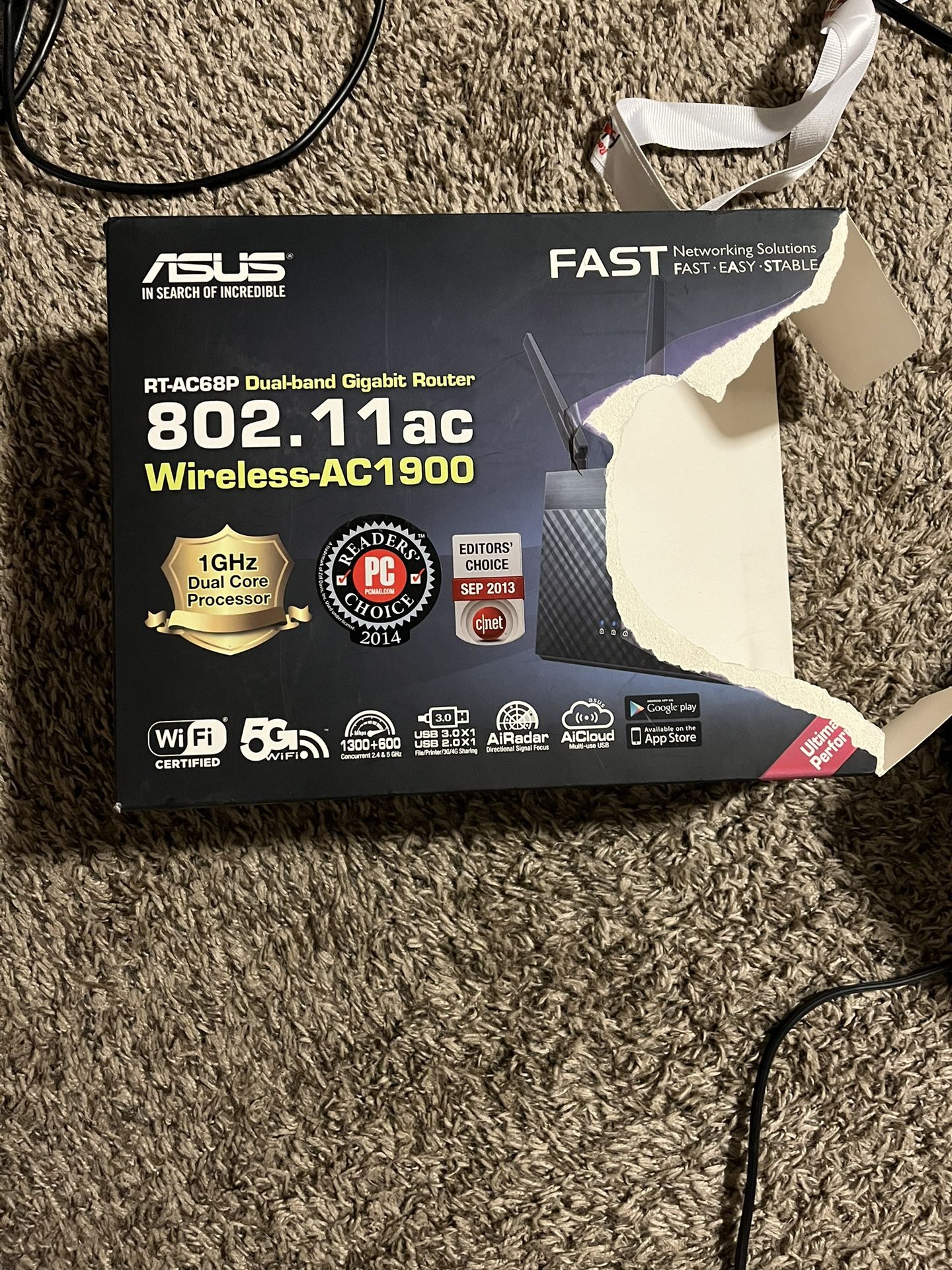 ASUS RT-AC68P Dual-Band Gigabit Router (Wireless-AC1900)