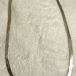 Sterling Silver Hairy Bone Necklace Size 18" 