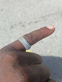 White gold diamond and baguette wedding band
