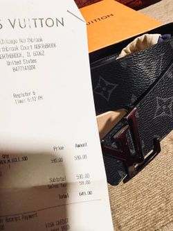 LV Belt Brand New Never Used Silver Buckle With Black Monogram Size 120