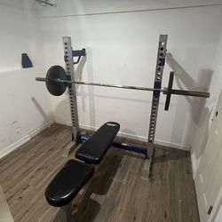 Squat/Bench Rack Adjustable Gym Set