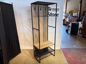 WALKER EDISON Miles Washed Grey Modern Farmhouse Hall Tree