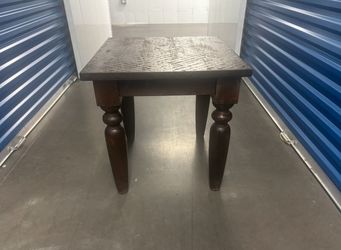 Dark Wood Hammered Top Side Table