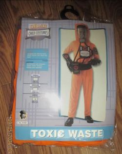 Kids toxic waste/hazard jumpsuit costume size large