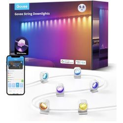 Govee RGBIC String Downlights, Smart LED String Lights Works with Alexa, Color Changing Indoor Wall Light Fixture for Party, Music Sync, 9.8ft with 15