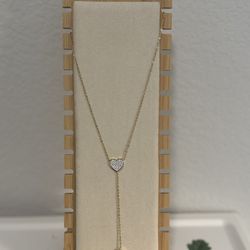 gold diamond heart necklace
