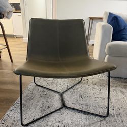 West Elm Slope Leather Lounge Chair