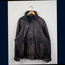 NAUTICA SOFT BLACK LEATHER JACKET SIZE LARGE / MEN'S 38