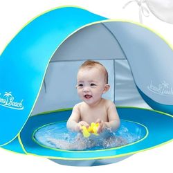  Baby Beach Tent with Sun Hat Pop Up Portable 