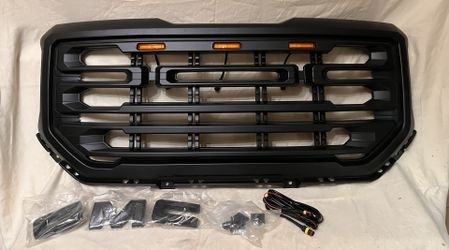 GMC Sierra 1500 Year 2016-18 Front Bumper Hood Grille With Lights And Letters