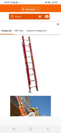 Werner 16 ft fiberglass extension ladder never used like new