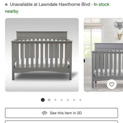 Grey Crib For Sale