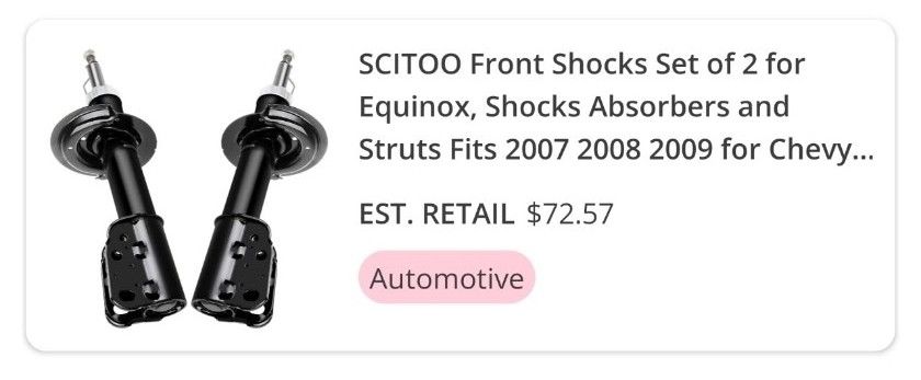 FRONT SHOCKS Amortiguadores De Enfrente