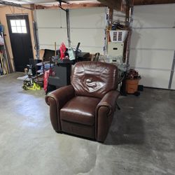 Leather recliner chair.