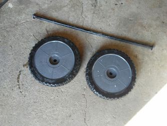 Utility wheels for lawn mower or barbecue or project with axle