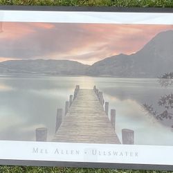 Framed Dock And Water Print