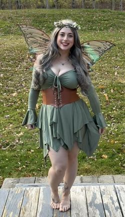 LARGE Renaissance Fairy Dress Women's Gothic Off Shoulder Handkerchief Dress