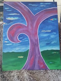 Original Abstract Tree Acrylic Painting on Canvas