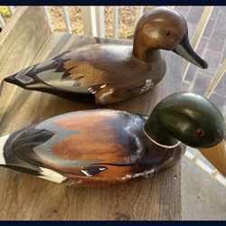 Pair of Vintage Wooden Duck Decoys 