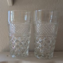 2 Indiana Glass Wexford Pattern Tumblers