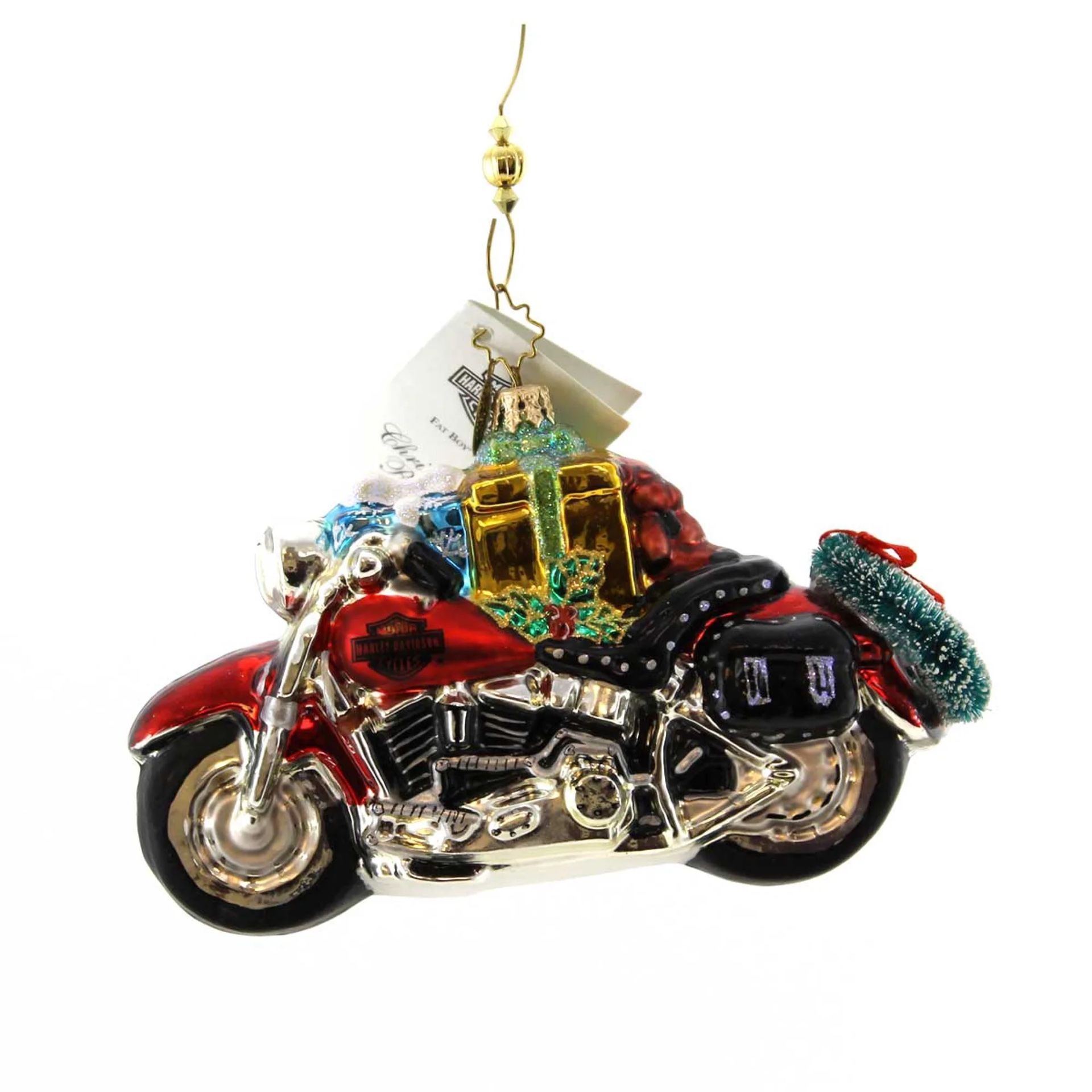 Christopher Radko’s Harley Davidson Fat Boy Red Motorcycle Ornament