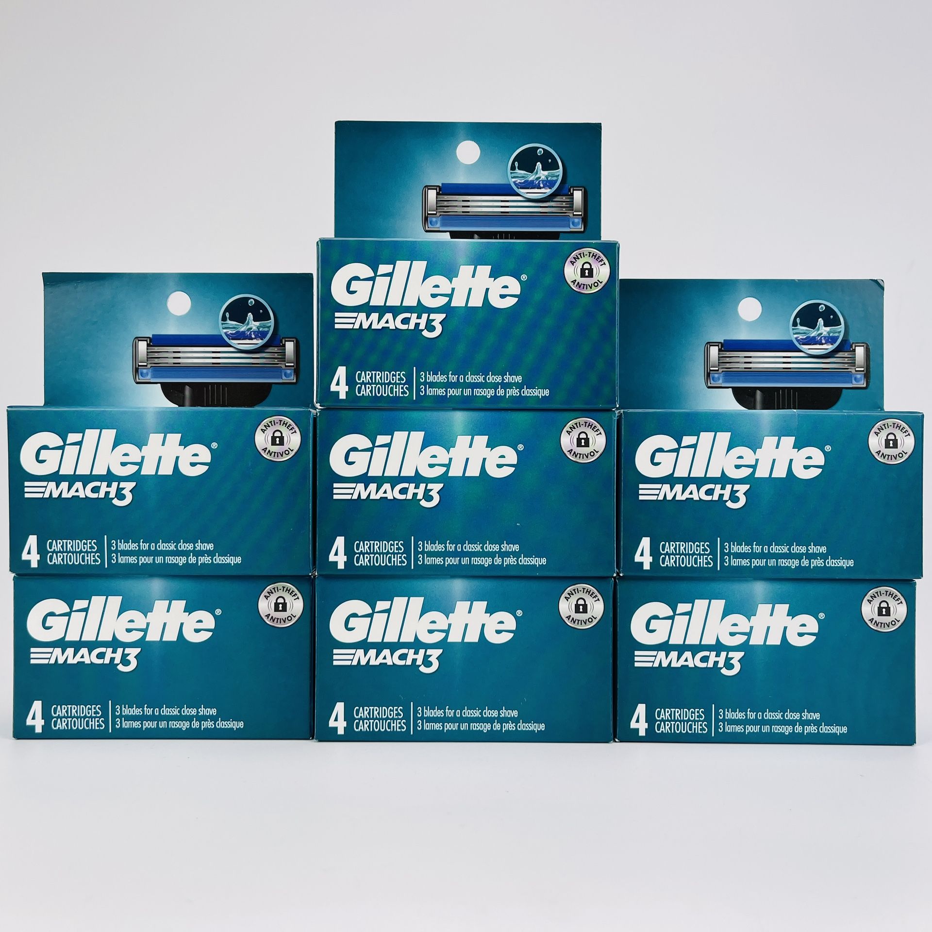 Lot of 7 Gillette Mach3 Men's Razor Blade Refill (26 Cartridges) Brand New