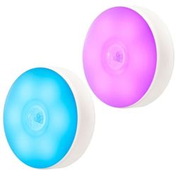 Motion Sensor LED Night Light, USB Rechargeable, 8 Lighting Colors