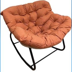 Comfy Saucer Chair Velvet Ergonomic Wicker Papasan Chair Folding Moon Chair for Kids Adult Lazy Sofa Chair with Soft Fabric Cushion for Living, Bedroo