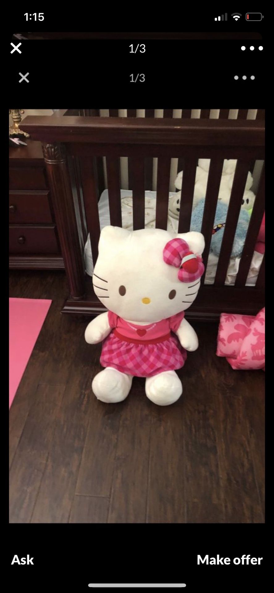 Large hello kitty stuffed character