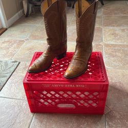 Justin Boots Size 12 D Light Ostrich Around Bottom Boot