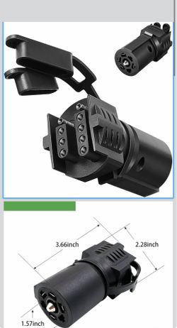 Trailer Light Adapter, 7 Way Round to 4 and 5 Flat Blade Trailer Connector, 12V Heavy Duty Weatherproof Trailer Plug Adapter, Universal for Tow Hitch 