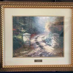 Thomas Kinkade Library Edition "The Autumn Gate" (26x31) - Ornate Gold Frame - Limited Production