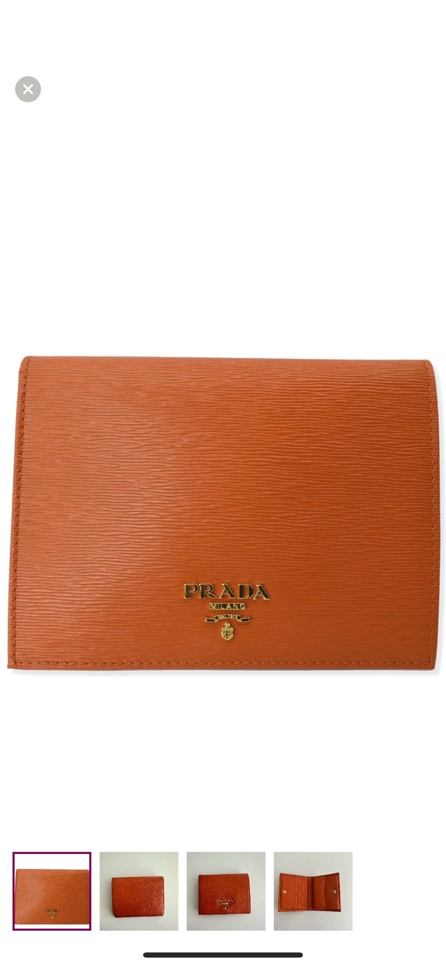 Prada Papaya Vitello Move Bifold Compact